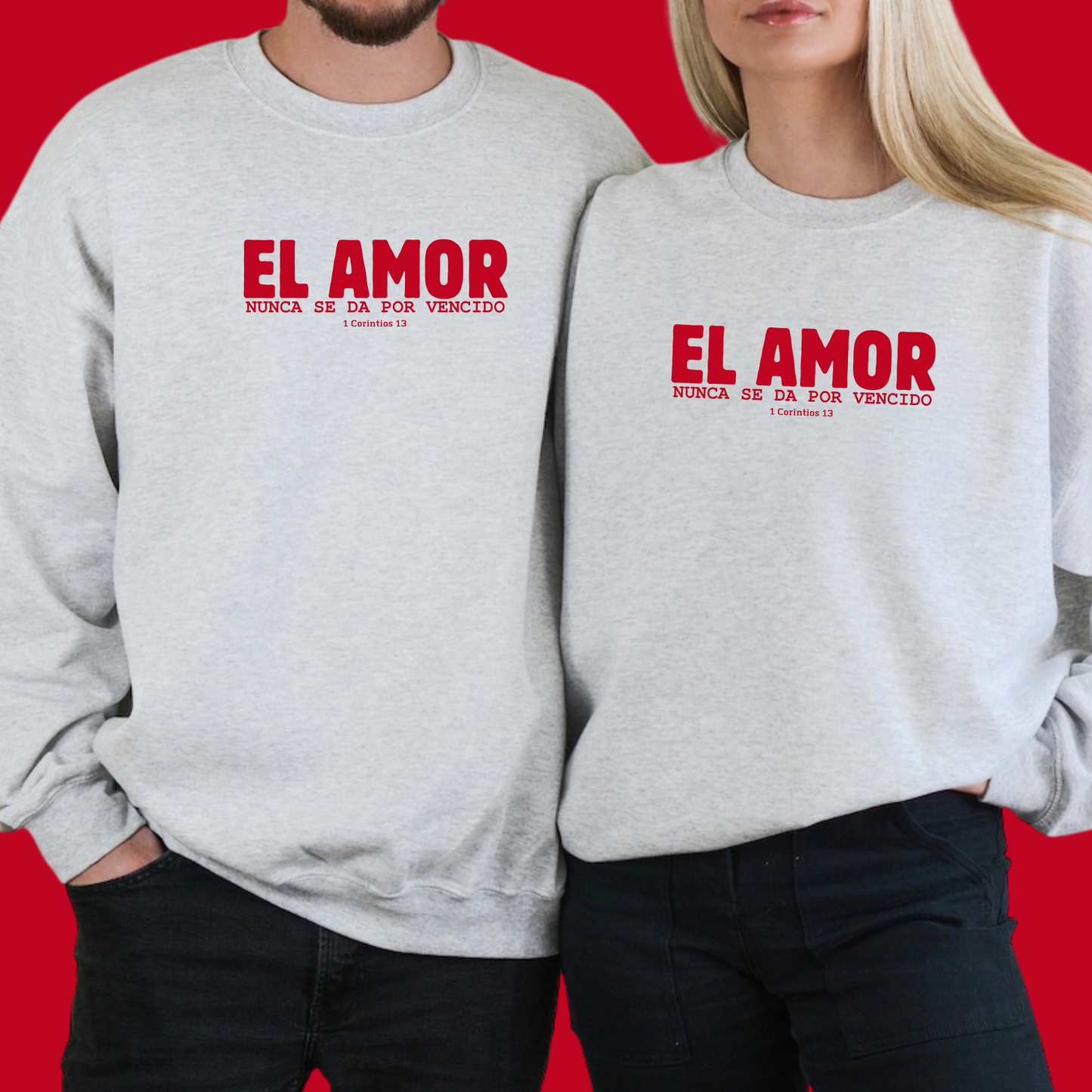 Sweater Unisex "El amor nunca se da Por vencido " 1 Corintios 13 suéter