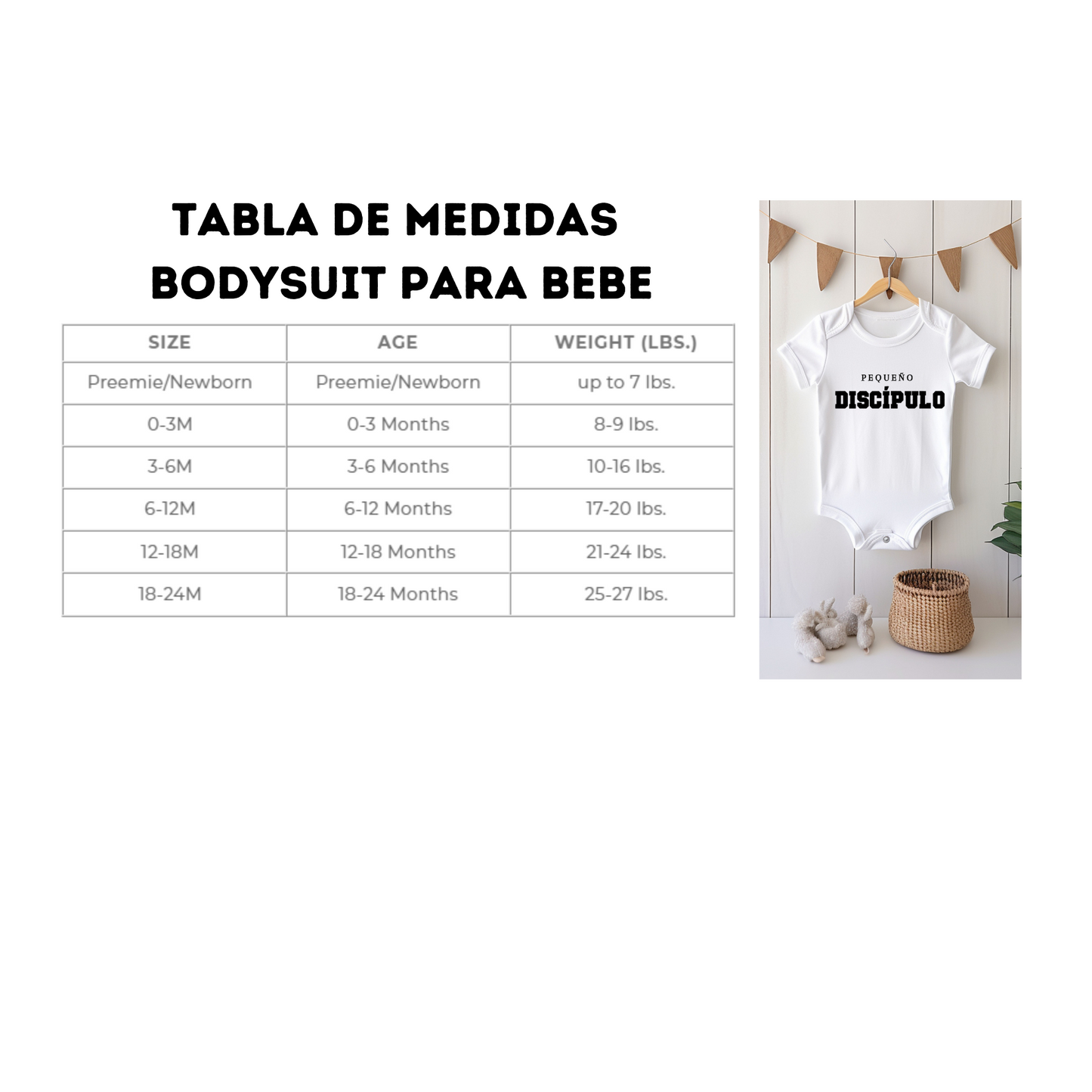 Pequeño Discípulo. Bodysuit para bebe. mono- mameluco