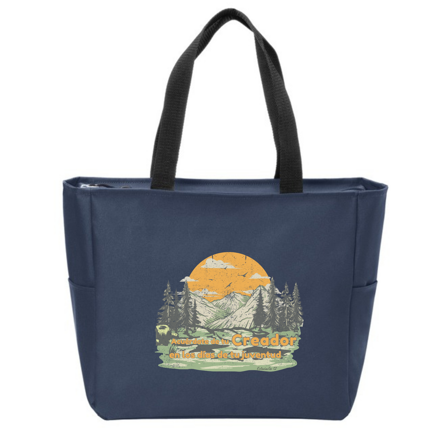 Tote bag con dos bolsillos y zipper(crremallera) BOLSA