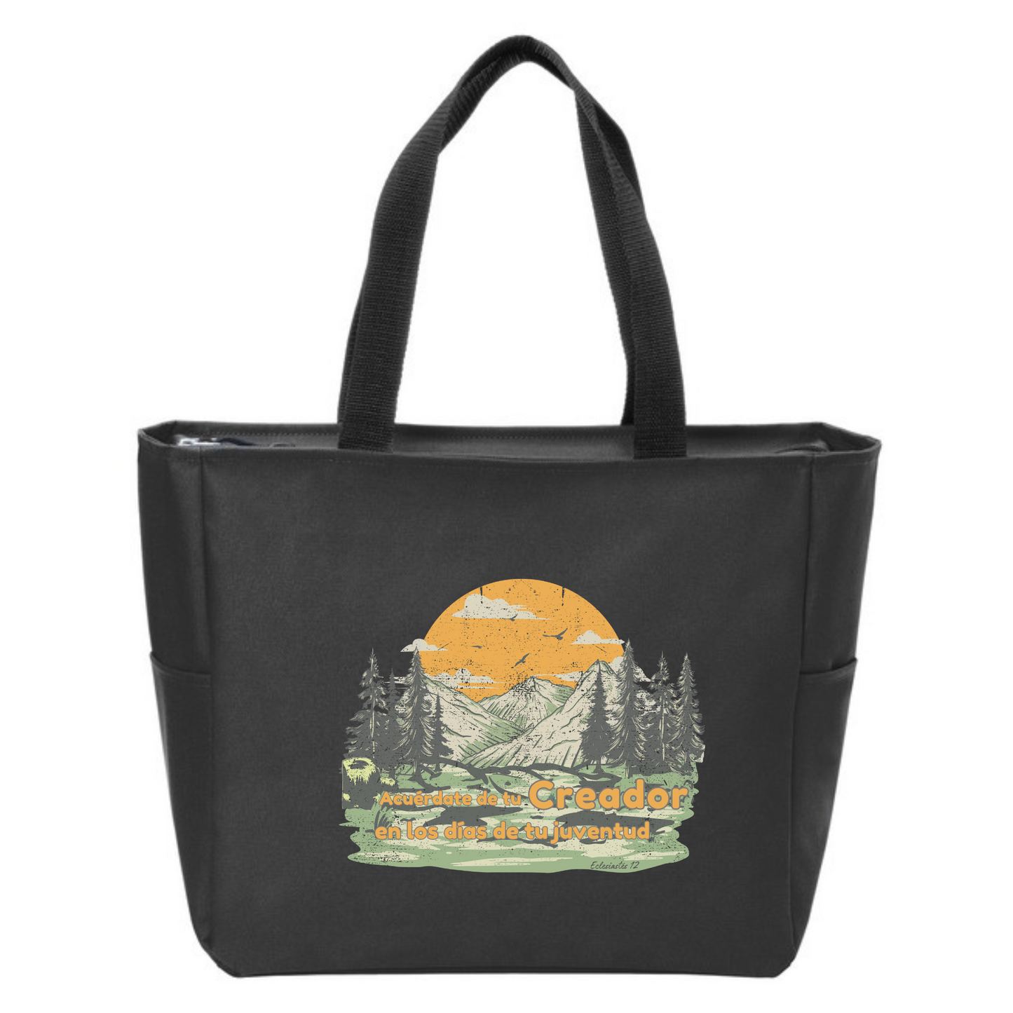 Tote bag con dos bolsillos y zipper(crremallera) BOLSA