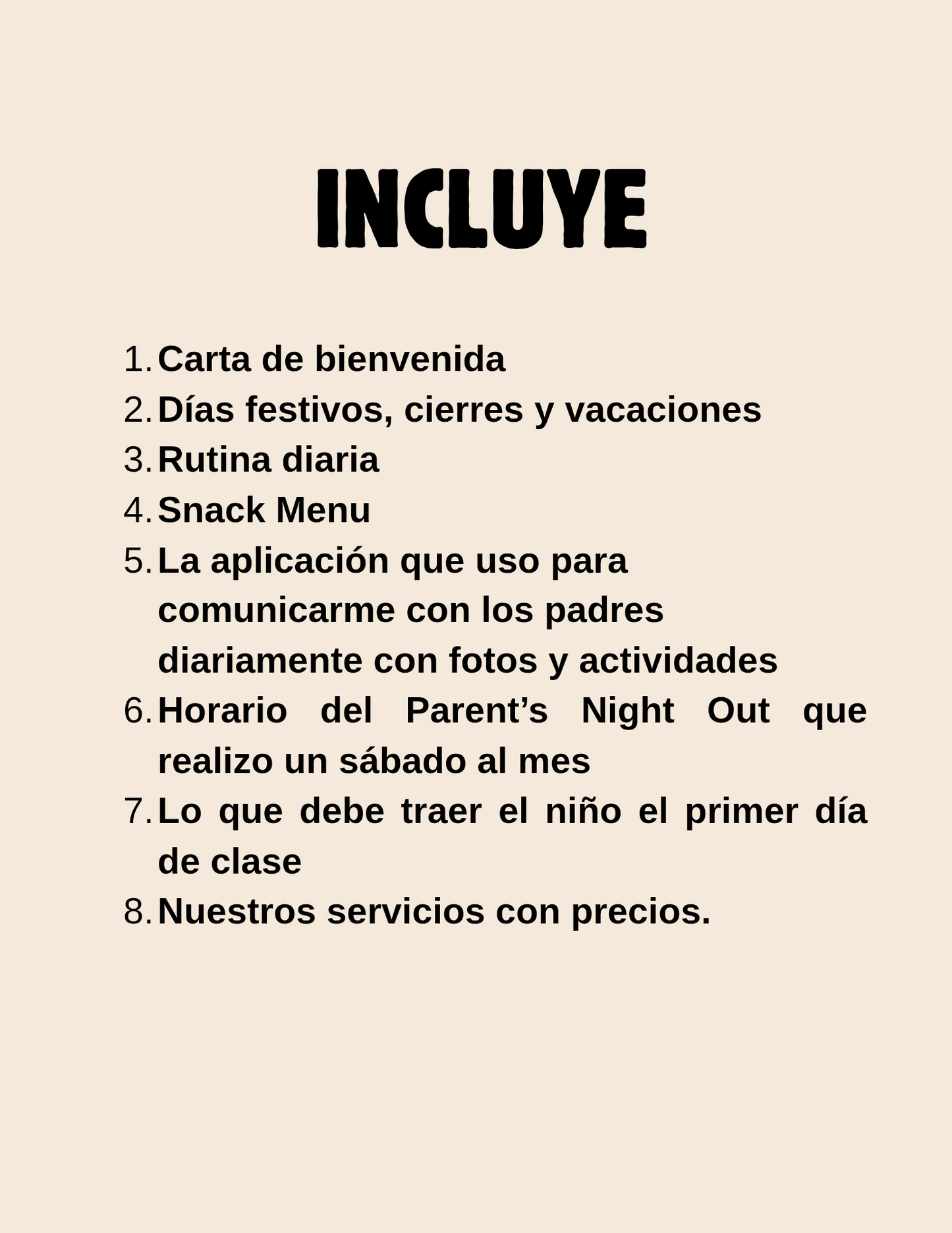 Folder para Entrevista con Nuevas Familias (Guardería/Daycare) Inglés. Editable