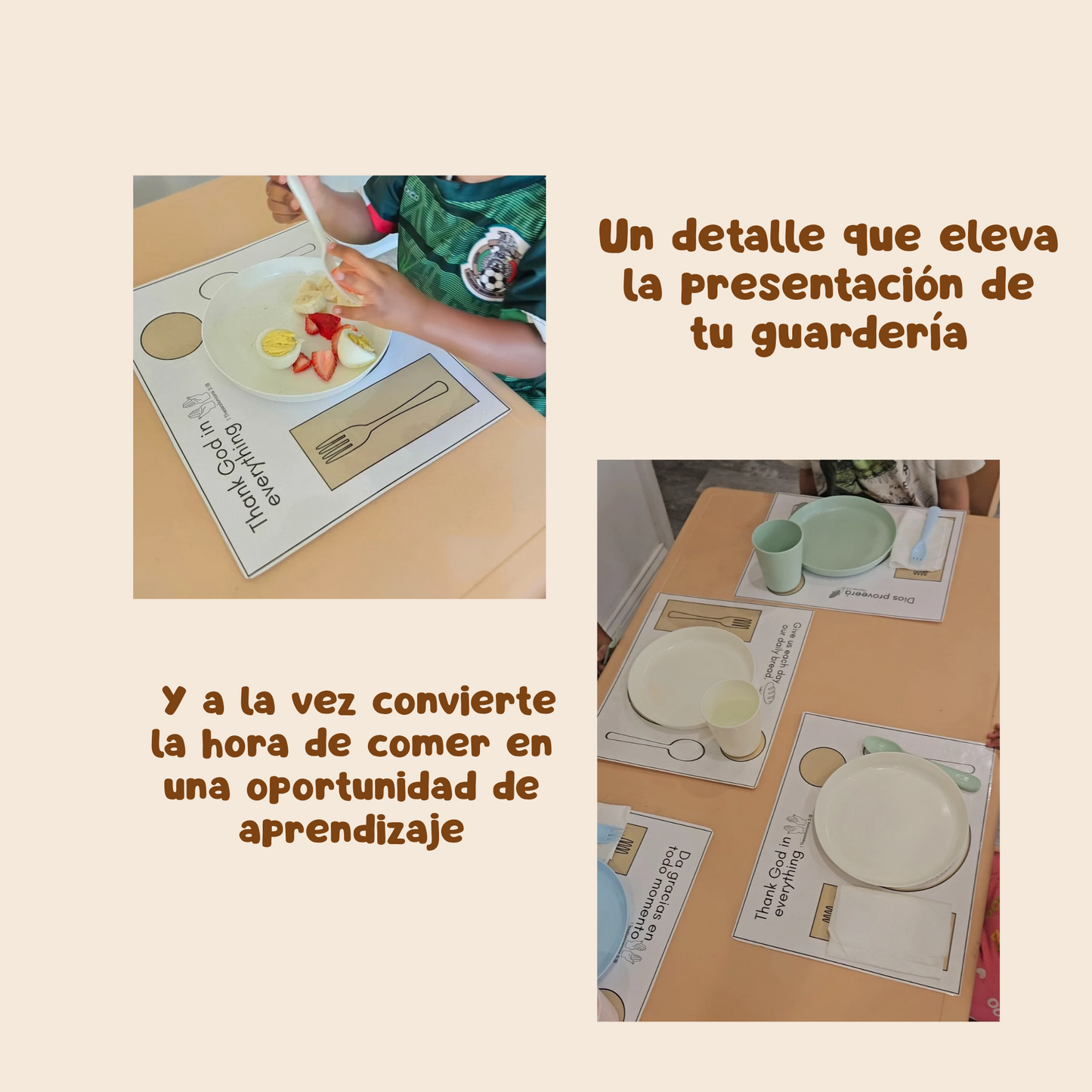 Diseño de Manteles para descargar, imprimir y plastificar. Como poner la mesa (Edicativo) bilingüe