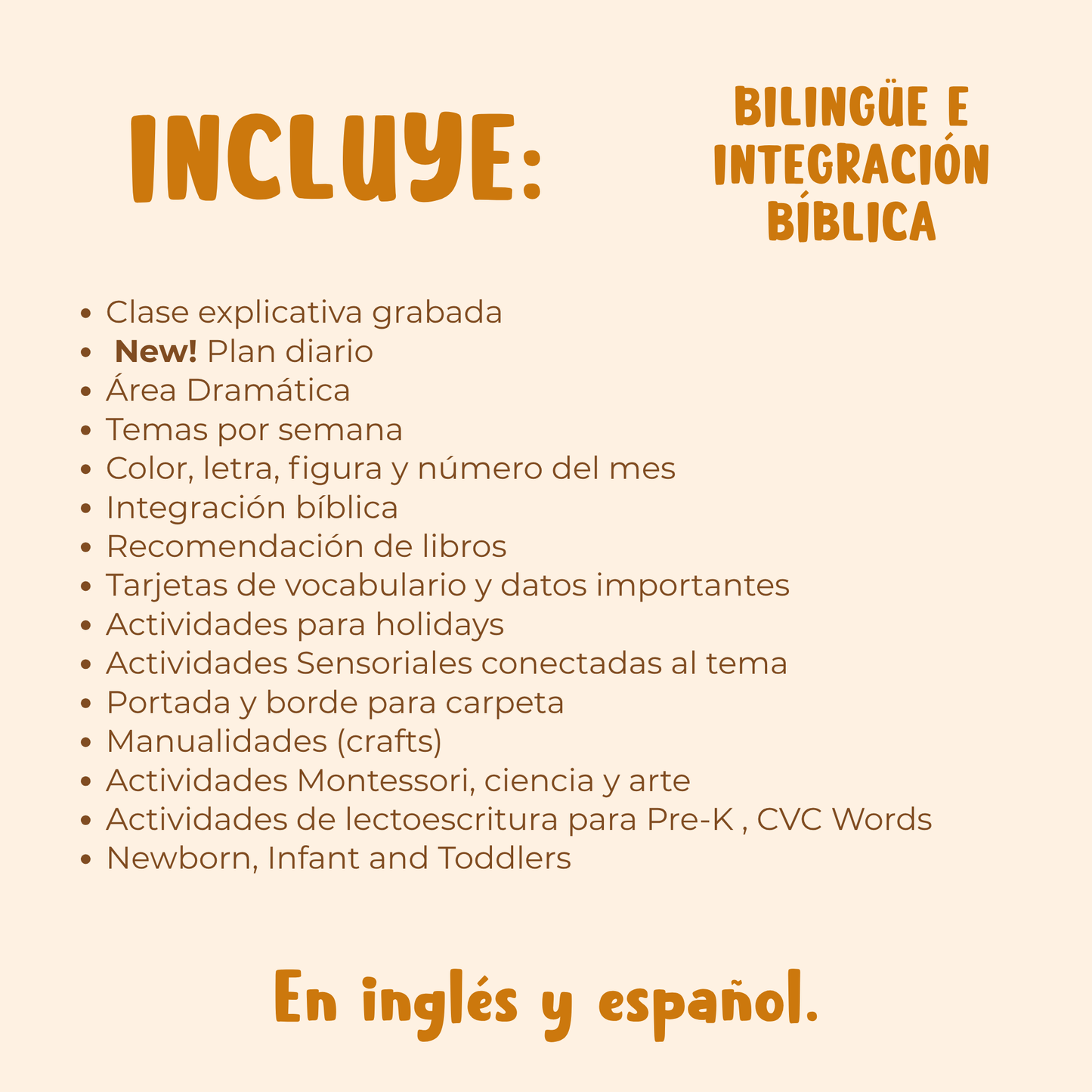 Tema de Agosto PDF, Actividades en inglés y español
