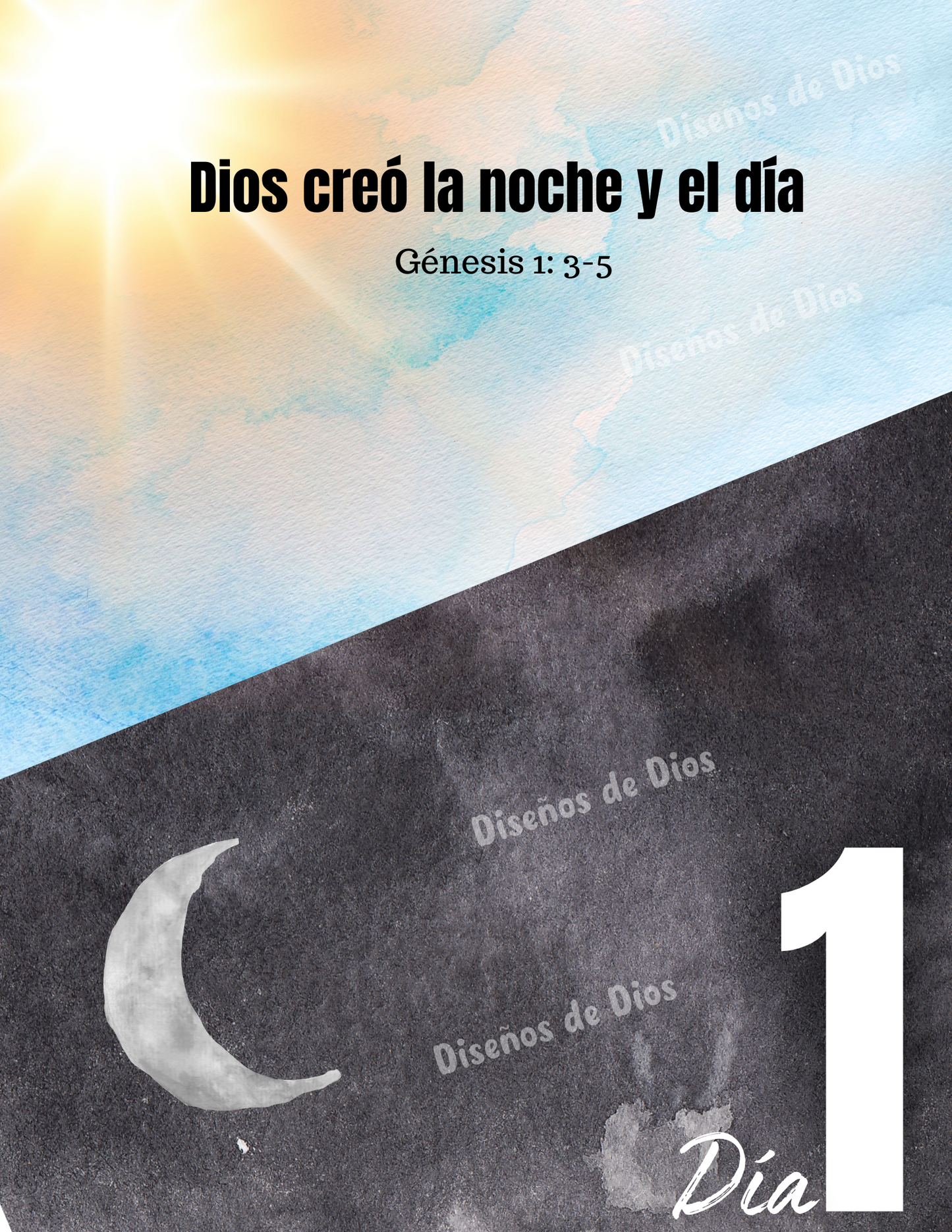 Cartel digital/descargable de "LA CREACION" CUADROS-FRAME para escuela biblica o habitacion de niños