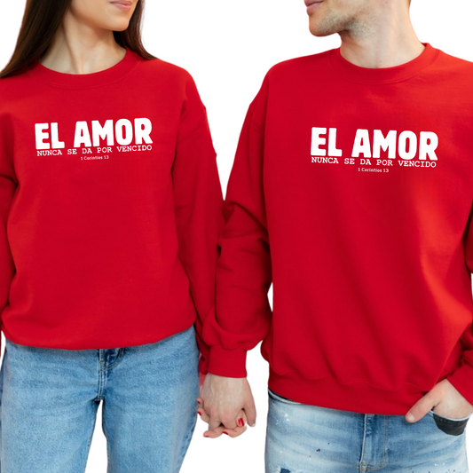 Sweater Unisex "El amor nunca se da Por vencido " 1 Corintios 13 suéter