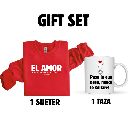 Gift Set, Sweater + Taza "El amor" 1 Corintios 13