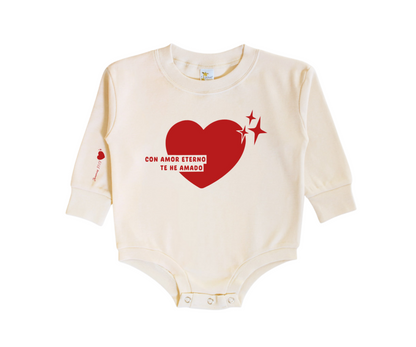 Bodysuit Manga Larga "AMOR ETERNO" para bebe. mono- mameluco- Romper
