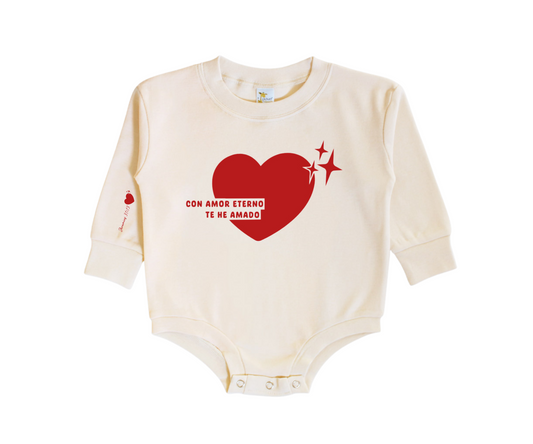 Bodysuit Manga Larga "AMOR ETERNO" para bebe. mono- mameluco- Romper