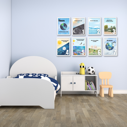 Cartel digital/descargable de "LA CREACION"  CUADROS-FRAME para escuela biblica o habitacion de niños