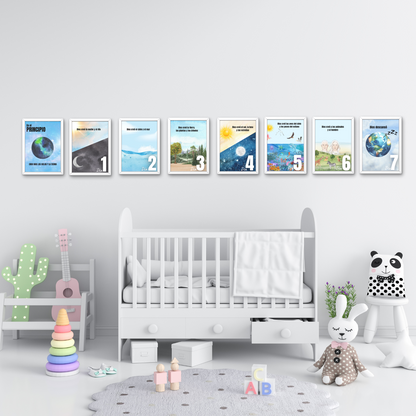 Cartel digital/descargable de "LA CREACION"  CUADROS-FRAME para escuela biblica o habitacion de niños