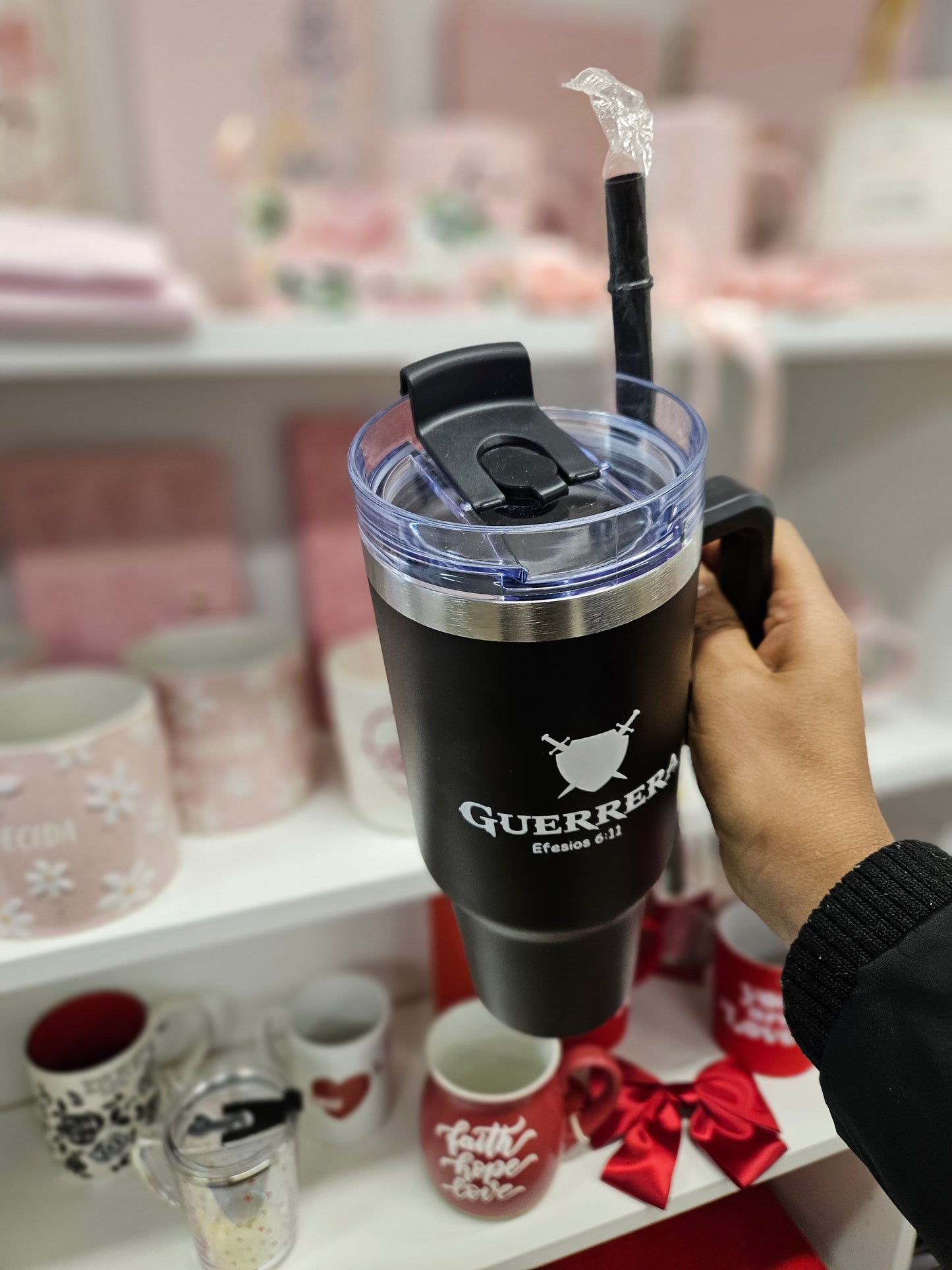 Termo 40oz "Guerrera" Efesios 6:11 Tumblr, drinkware