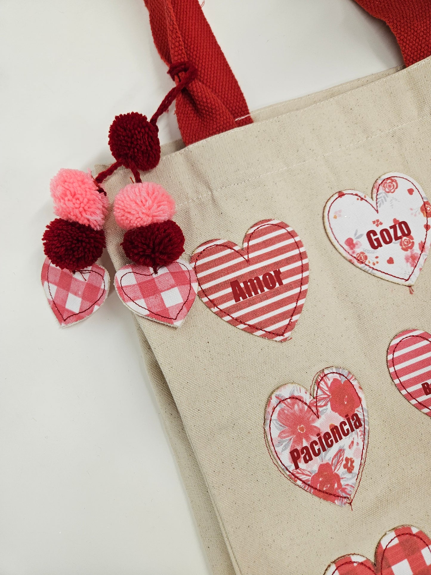 Tote bag de corazones "fruto del Espíritu"