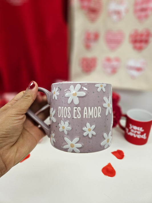 Taza de cerámica grande " Dios es amor"