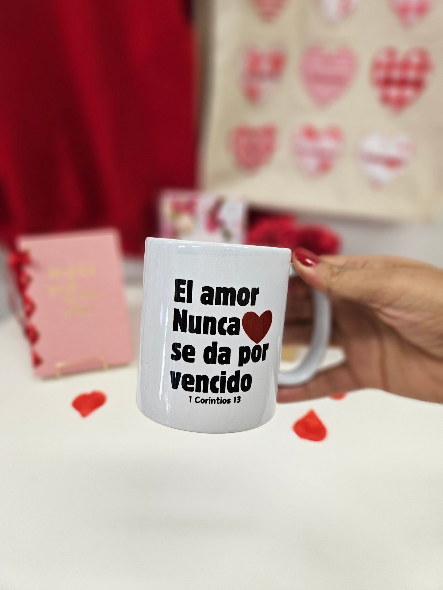 Taza "El amor nunca se da por vencido" pareja, Matrimonio, regalo