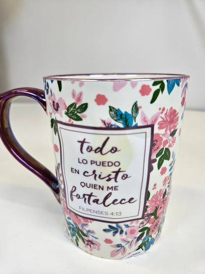 Taza de cerámica "Todo lo puedo en Cristo "