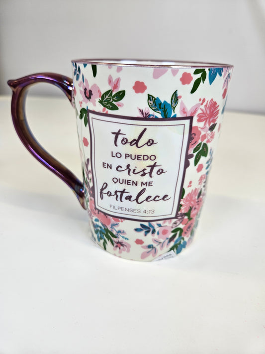 Taza de cerámica "Todo lo puedo en Cristo "
