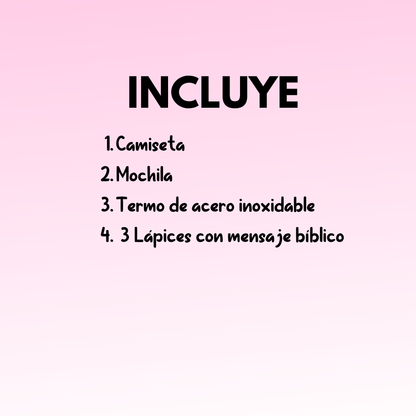 KIT ROSADO PARA NIÑAS CON 4 ARTICULOS