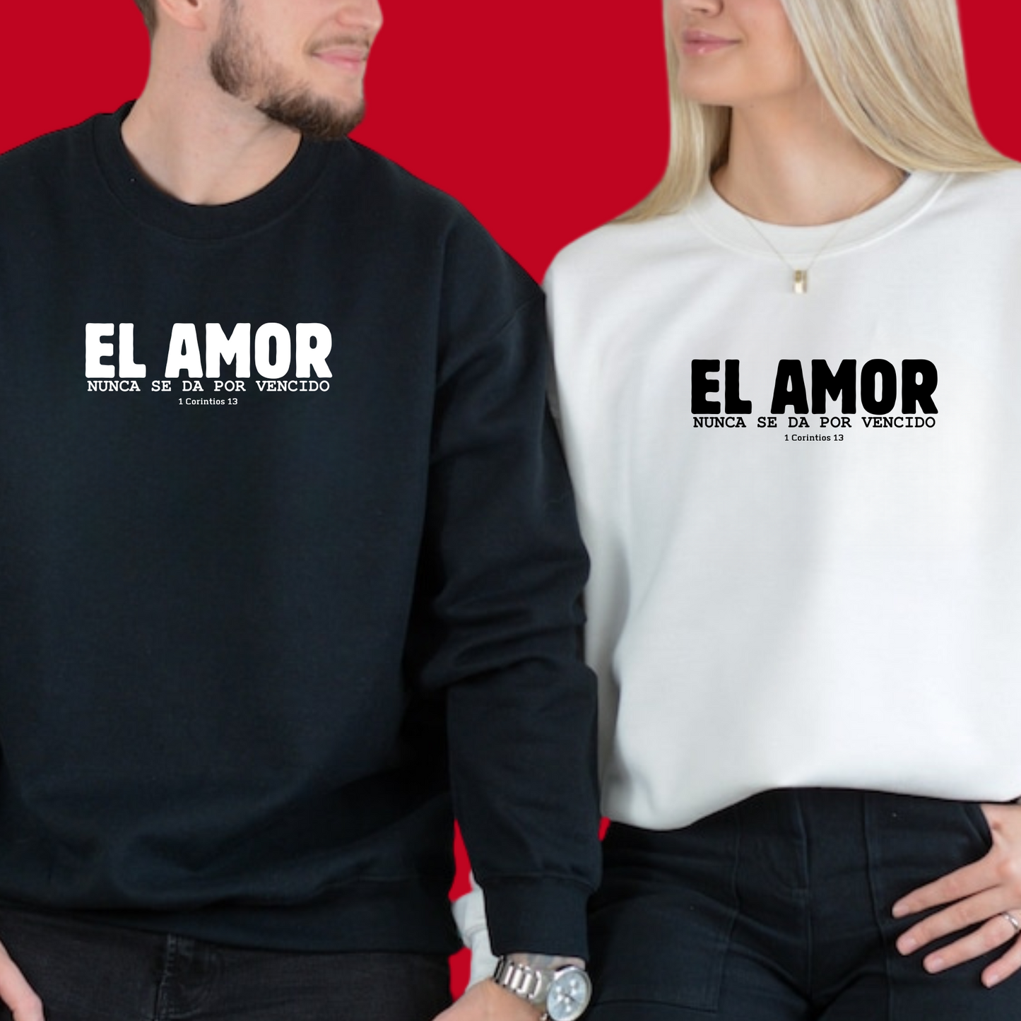 Sweater Unisex "El amor nunca se da Por vencido " 1 Corintios 13 suéter