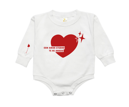 Bodysuit Manga Larga "AMOR ETERNO" para bebe. mono- mameluco- Romper