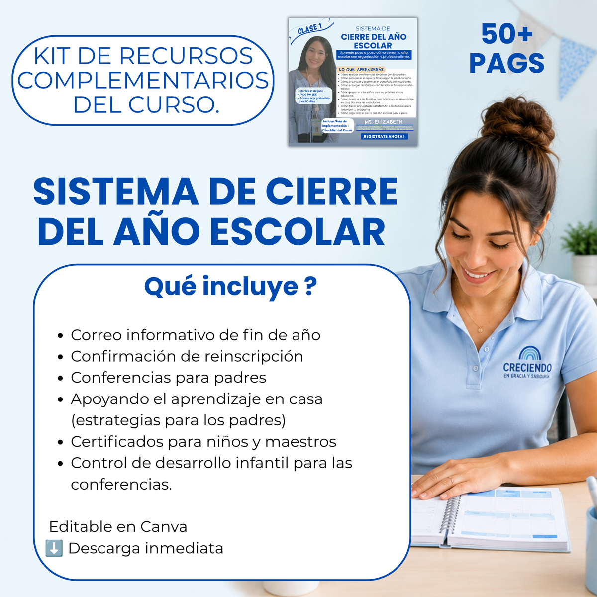 Paquete de Cierre de Año Escolar editable en canva