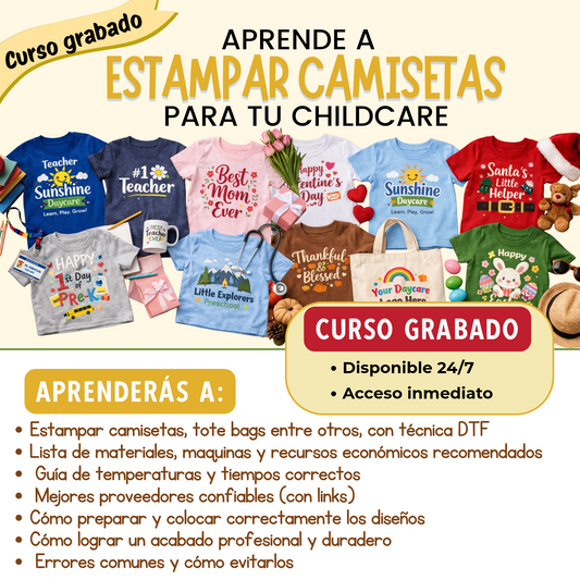 Aprende a Estampar Camisetas para tu Childcare
