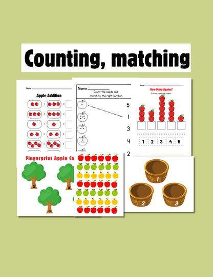 Apple Theme🍎| Hojas de actividades, Versículo Bíblico y Vocabulario Inglés/ Español. (Cristiano/ bilingüe) Imprimibles- Descarga automática