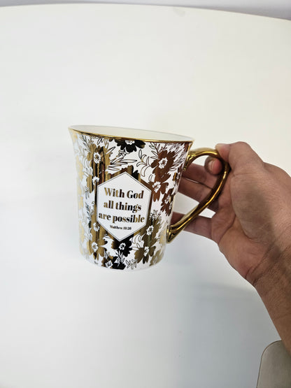 Taza "With God all things are possible "