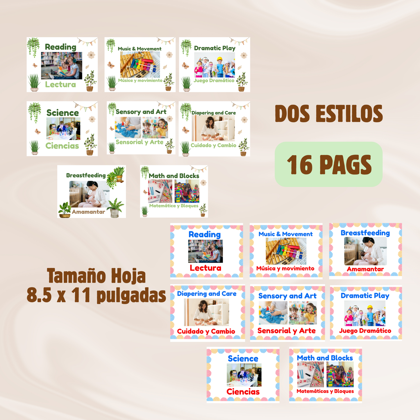 Labels Bilingues Para Areas de Aprendizaje