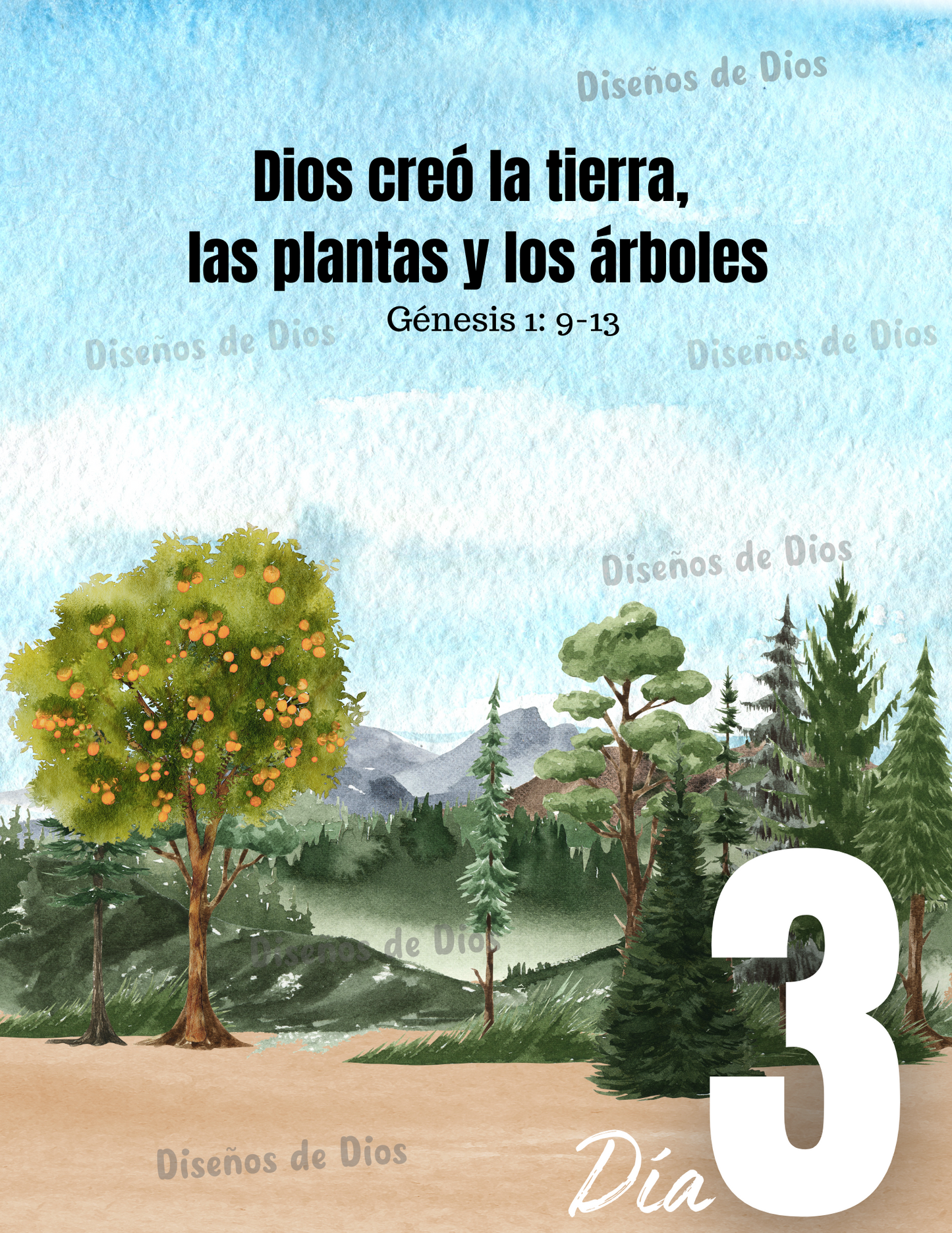 Cartel digital/descargable de "LA CREACION"  CUADROS-FRAME para escuela biblica o habitacion de niños
