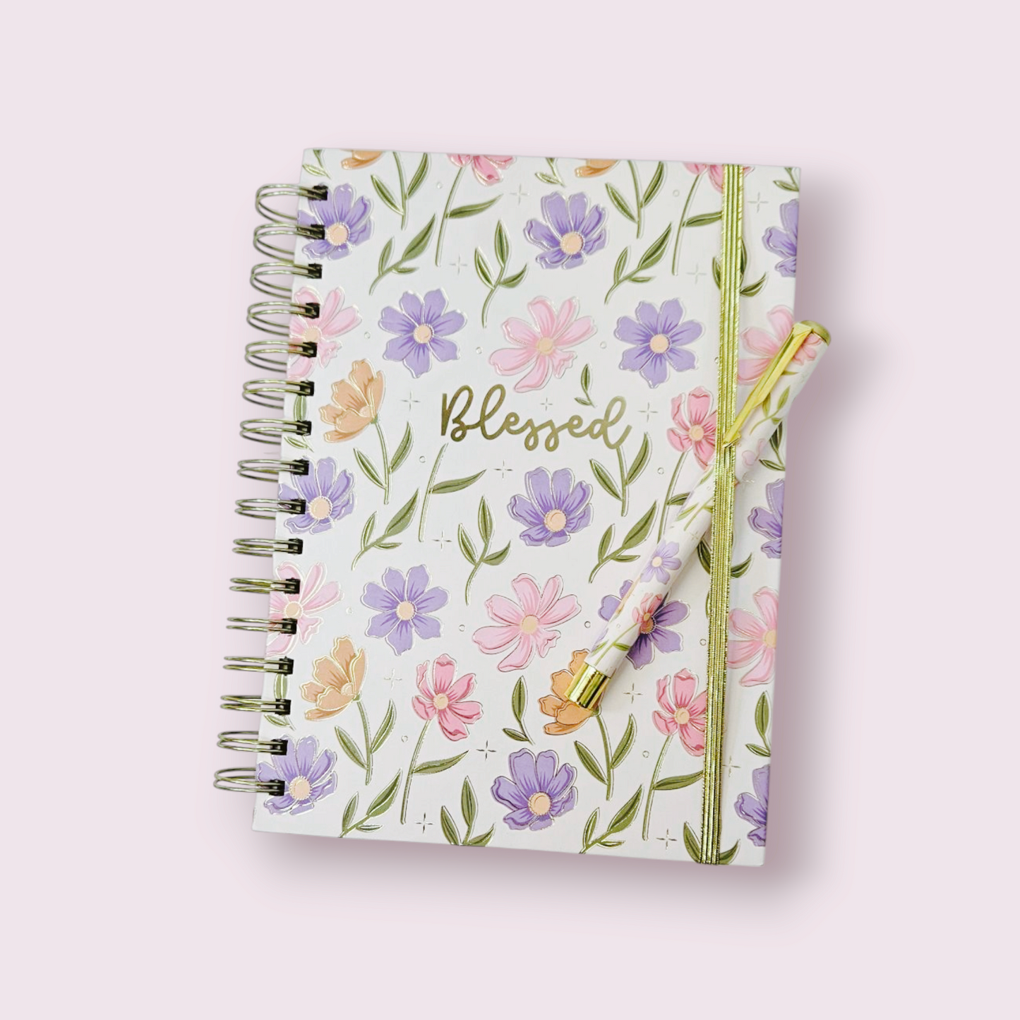 Agenda floreada  "Blessed " incluye lapicero