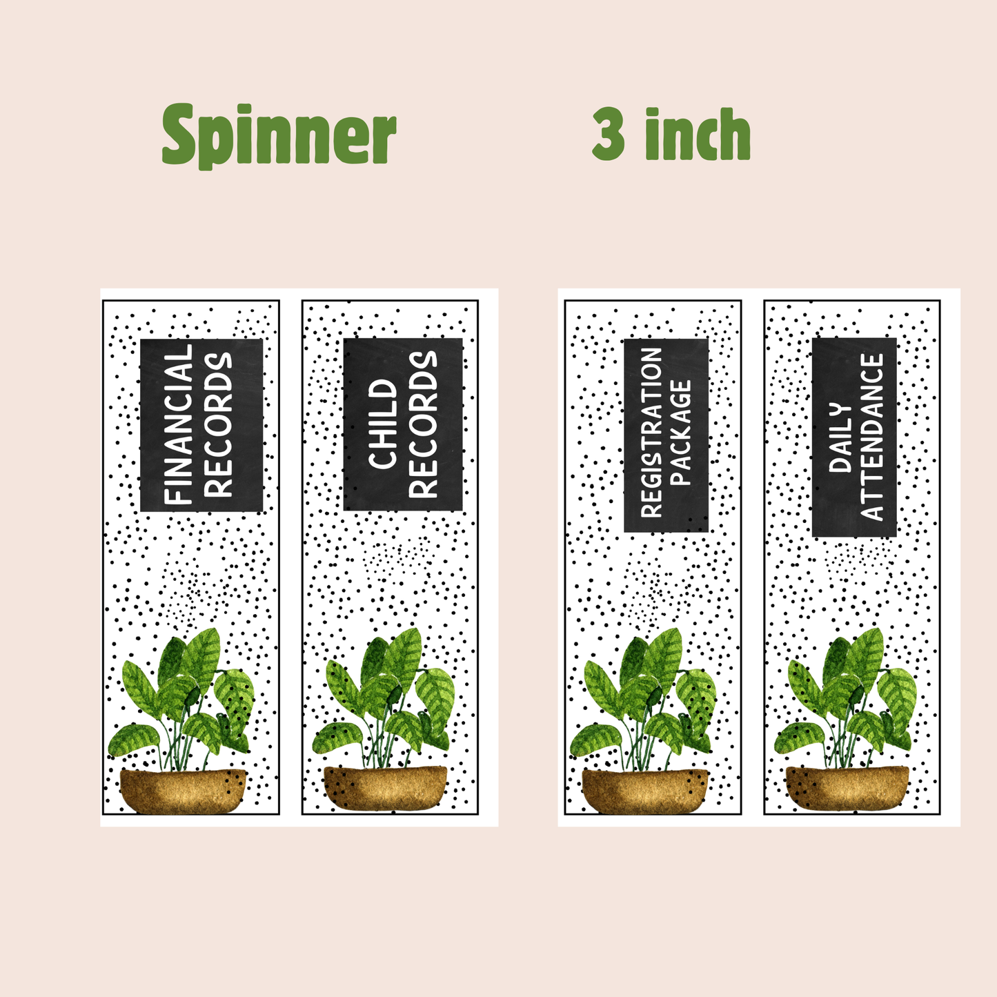 Binder covers with spinner, editable Childcare organization