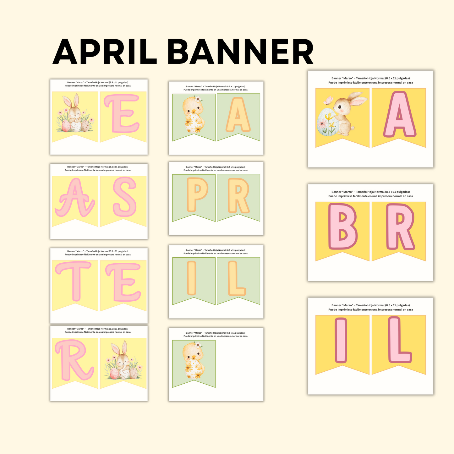 Poster de Abril para puerta o salón de clases