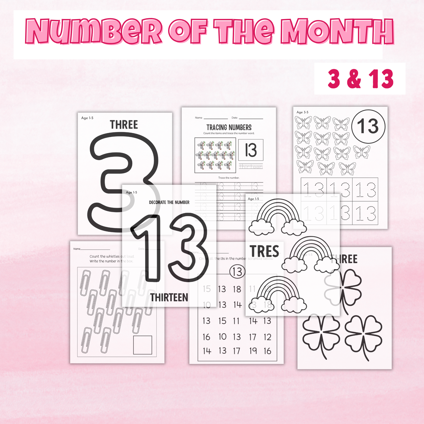 March Theme (Activity Pack)Preschool Worksheets imprimibles Descarga inmediata PDF