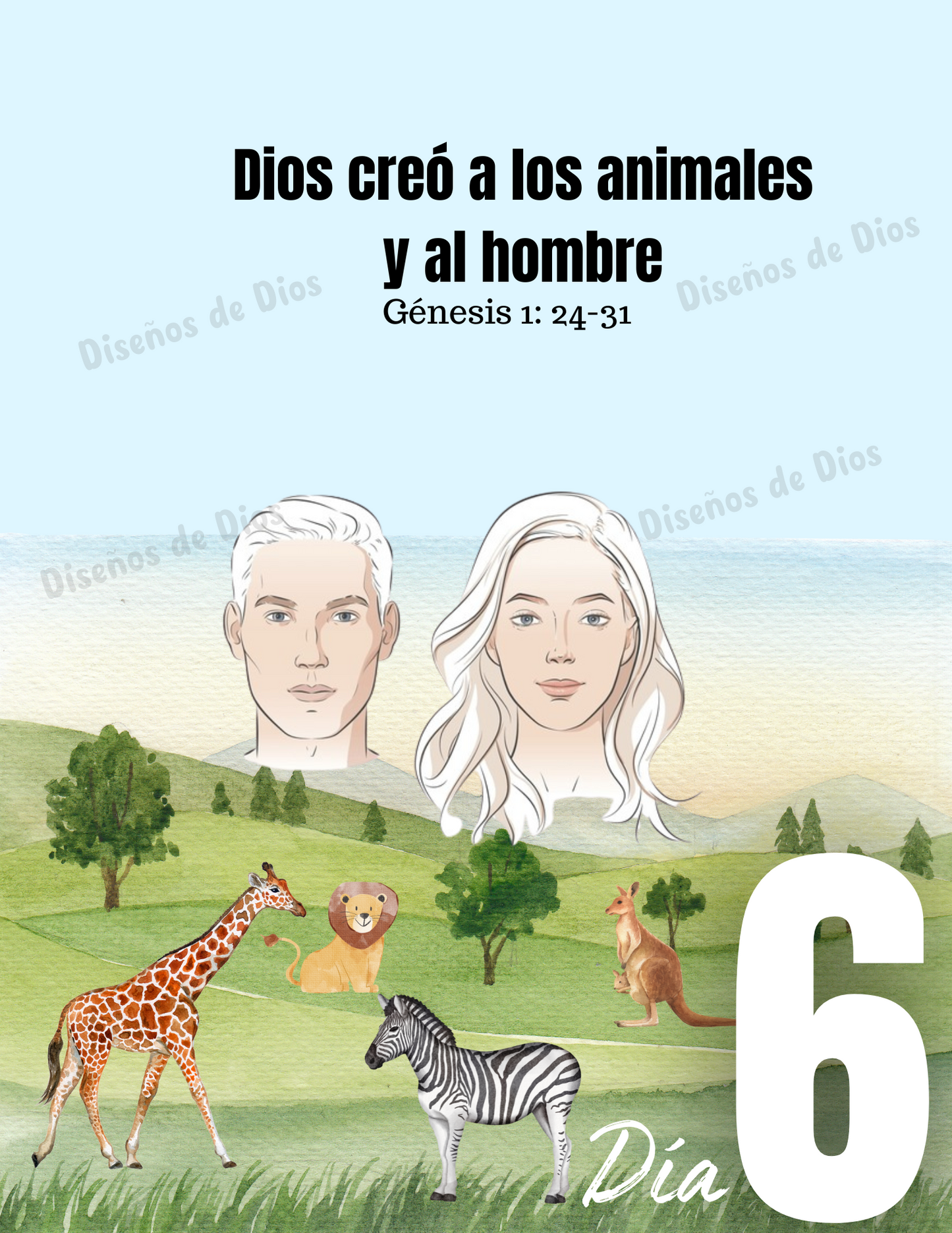 Cartel digital/descargable de "LA CREACION"  CUADROS-FRAME para escuela biblica o habitacion de niños
