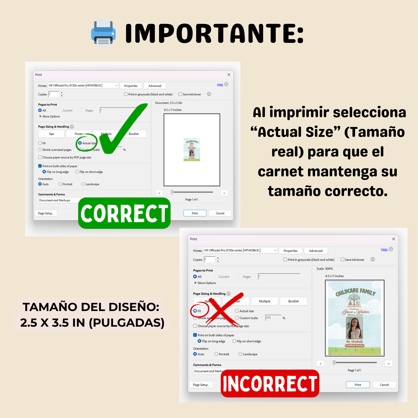 Plantilla Editable de carnet de identification para Maestras y staff. 9 estilos. Descarga inmediata