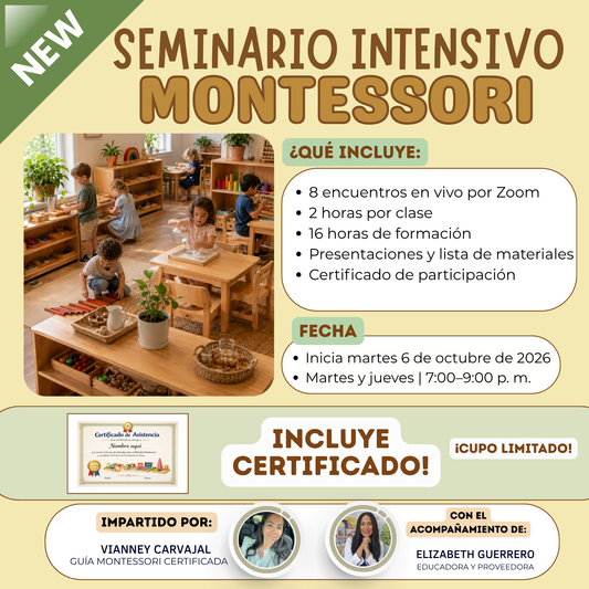 Seminario Intensivo Montessori (8 encuentros en vivo por Zoom)
