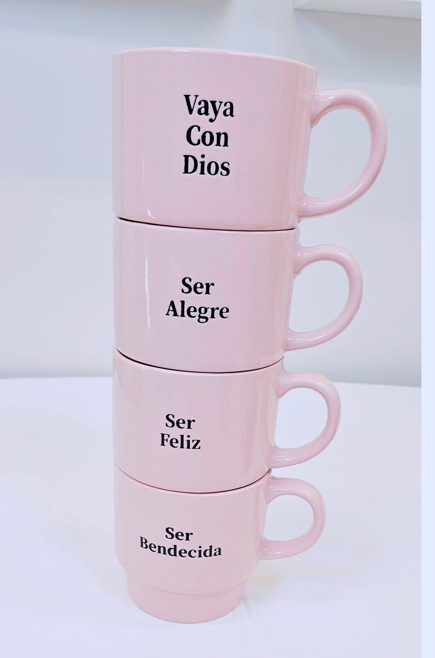 Set de 4 tazas rosa