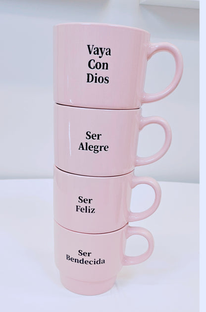 Set de 4 tazas rosa