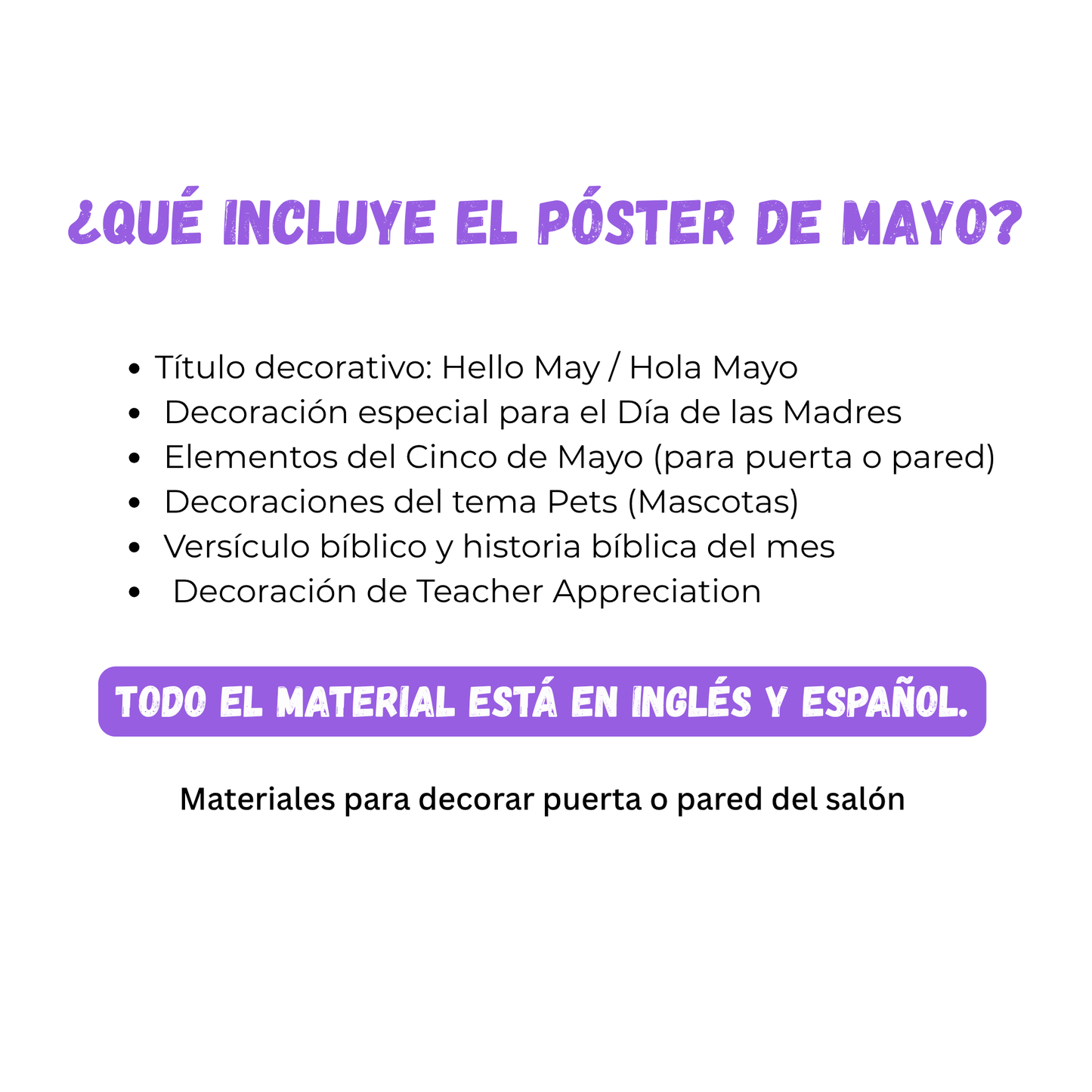 Poster de Mayo (decoración para puerta o pared) 11×17 pulgadas