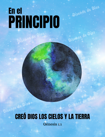 Cartel digital/descargable de "LA CREACION"  CUADROS-FRAME para escuela biblica o habitacion de niños
