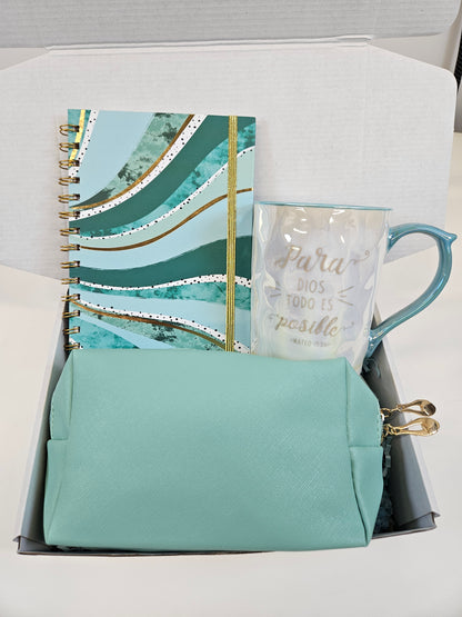 Giftbox (Taza+ libreta+ bolsa de cosméticos para personalizar)