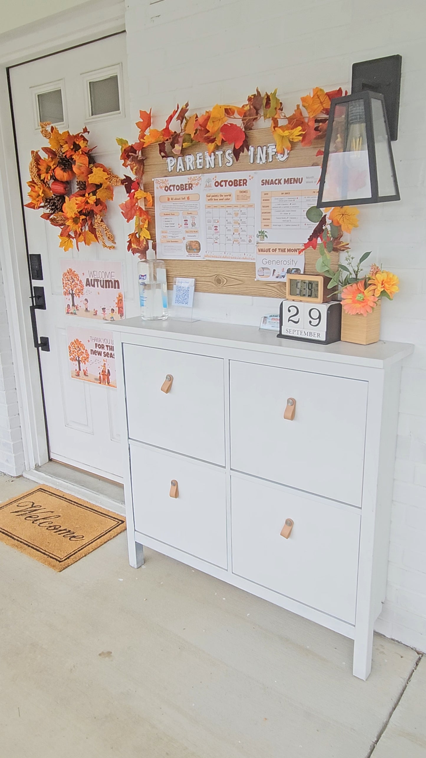 Parents Board – Editable, Bilingüe (Inglés/Español), Integración Cristiana, Descarga Inmediata, – Octubre / October Fall Calendar