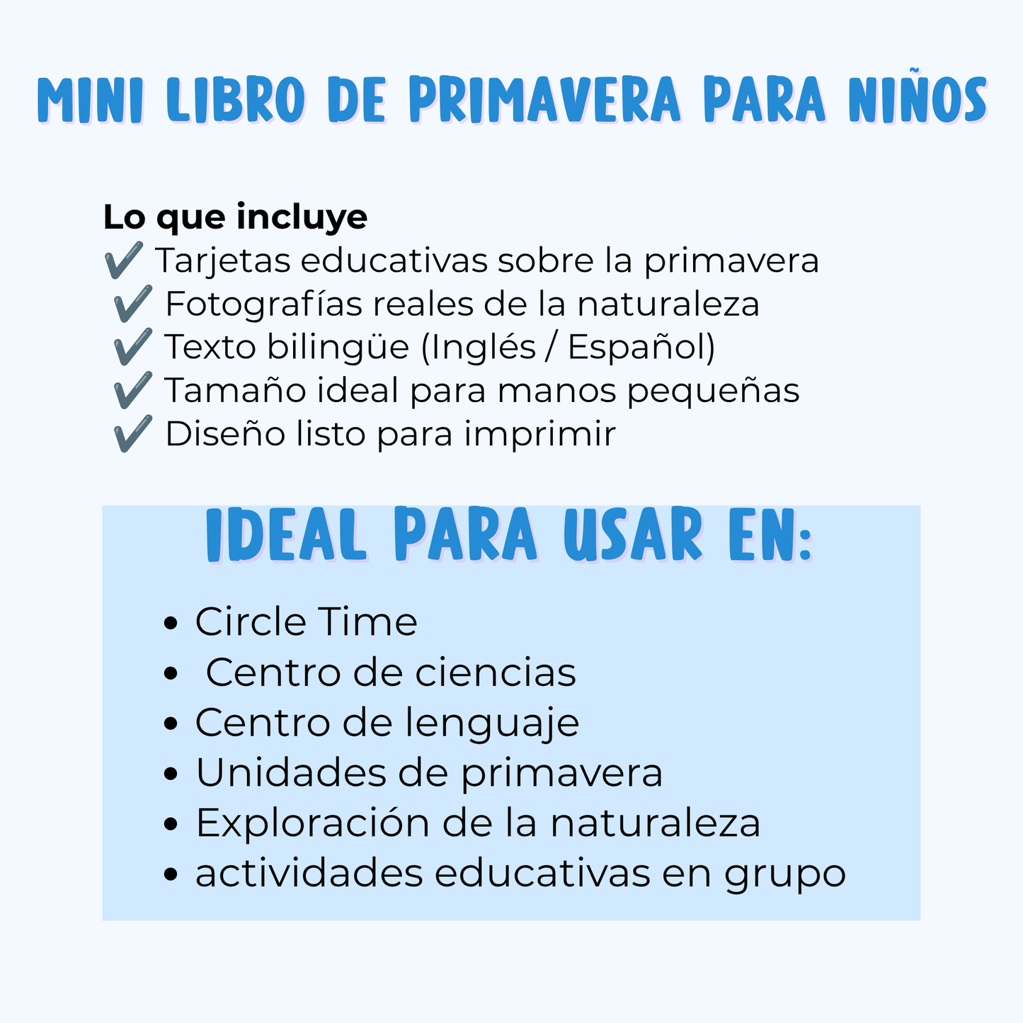 Tarjeta Educativa sobre la Primavera ( PDF)