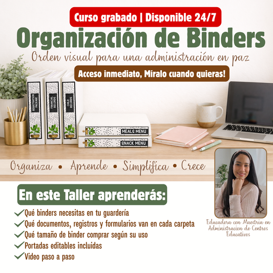 Organización de Binders Childcare (Curso Grabado)